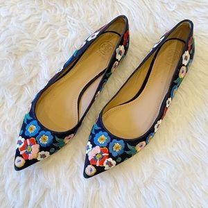 Tory Burch Rosemont flower Embroidered Flats